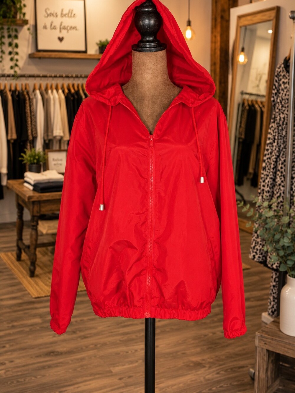 XS Bluenotes Bright Red Hooded Waterproof Jacket